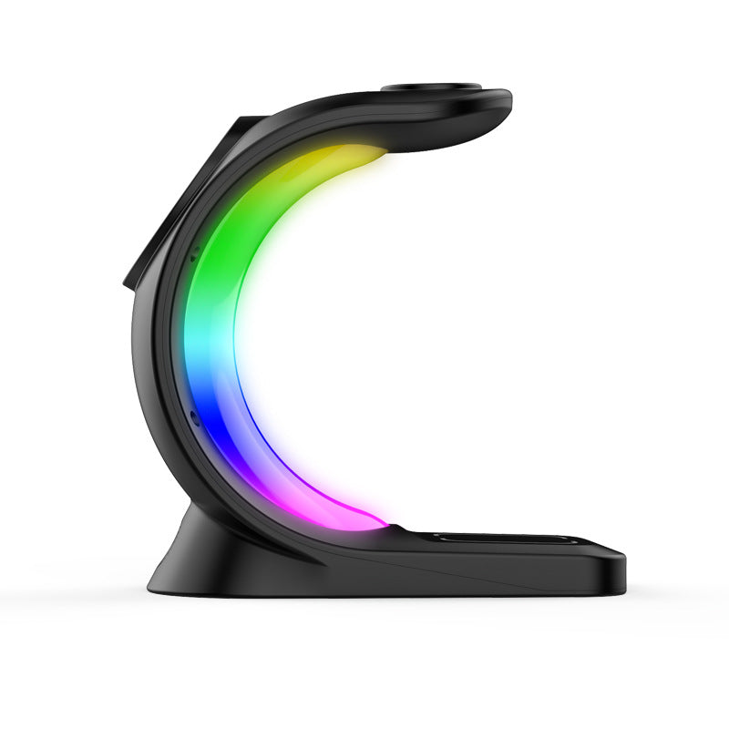 4 In 1 Magnetic Wireless Charger Fast Charging For Smart Phone Atmosphere Light Charging Station For Airpods Pro I-phone Watch Pi-Mart