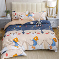 Simple Cotton Sanding Four-piece Set Thickening Small Bed Quilt Cover Pi-Mart