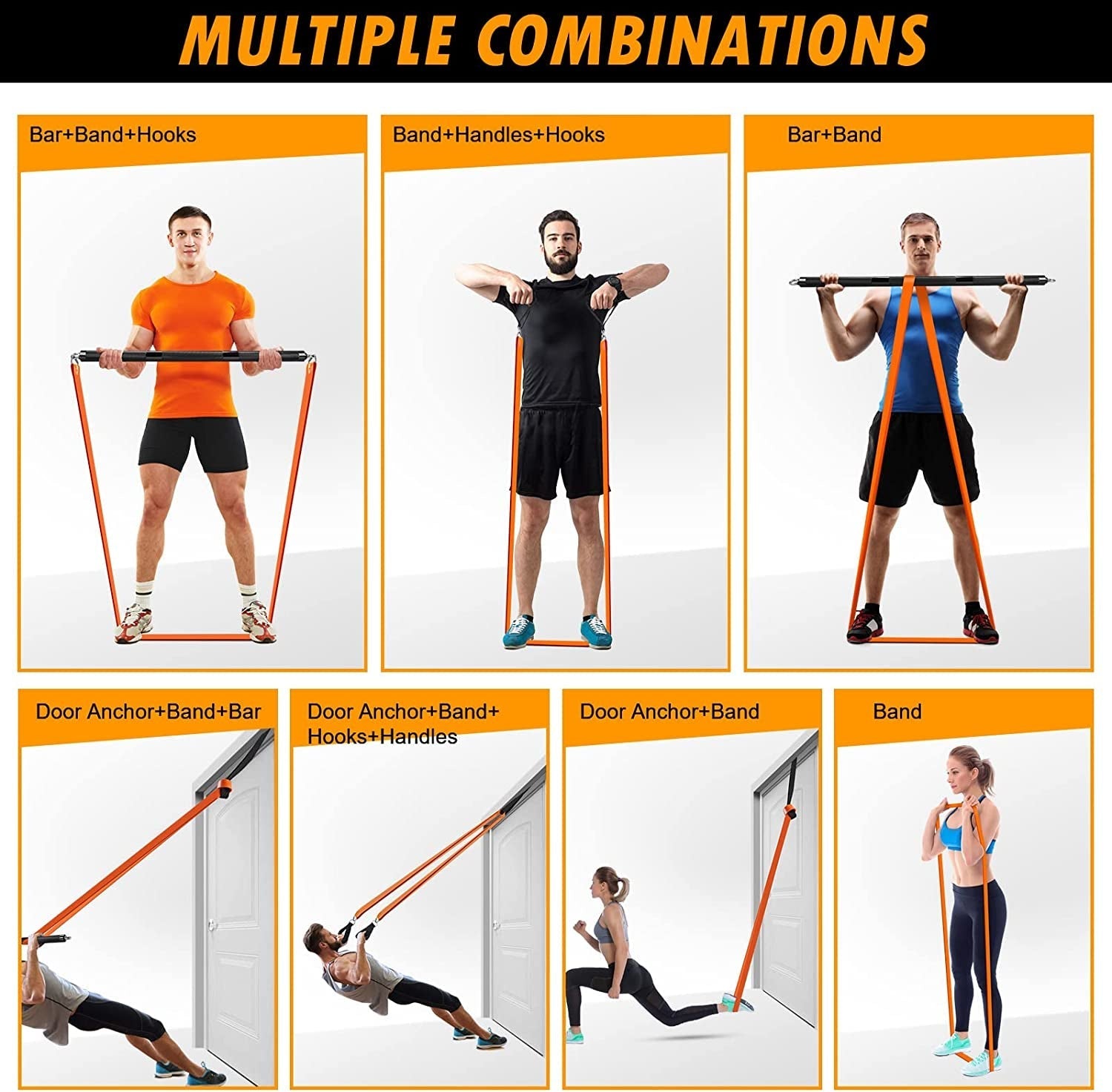 Resistance Band Bar Set Portable Full Body 500LBS Extra Heavy Home Gym - SJB-DIAMOND ELITES