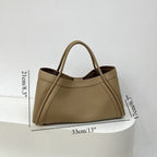 Large capacity top handle bag, casual minimalist popular versatile tote purse, retro commuter tote bag, shoulder bag with crossbody strap