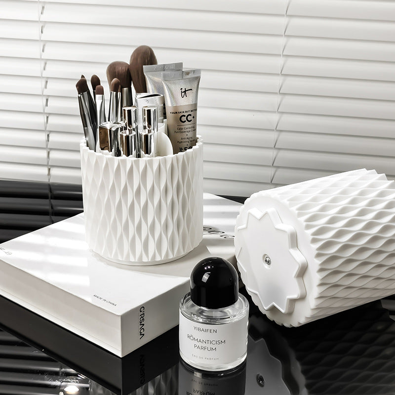 Household Rotatable Makeup Brush Dustproof Cover Storage Container