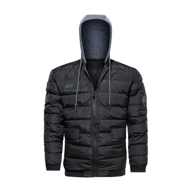 Casual Simple Men's Long-sleeved Hooded Cotton Coat