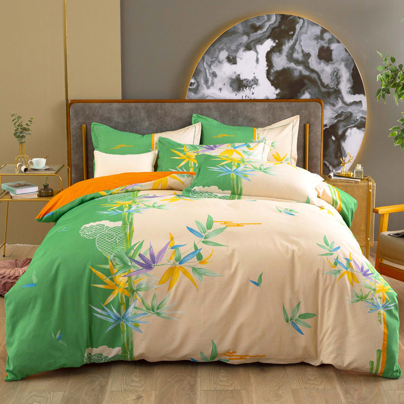 Cotton Winter Linen Quilt Cover Bedding Set Pi-Mart