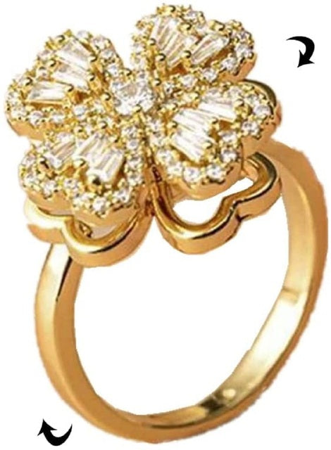Rotating Four-Leaf Ring - SJB-DIAMOND ELITES