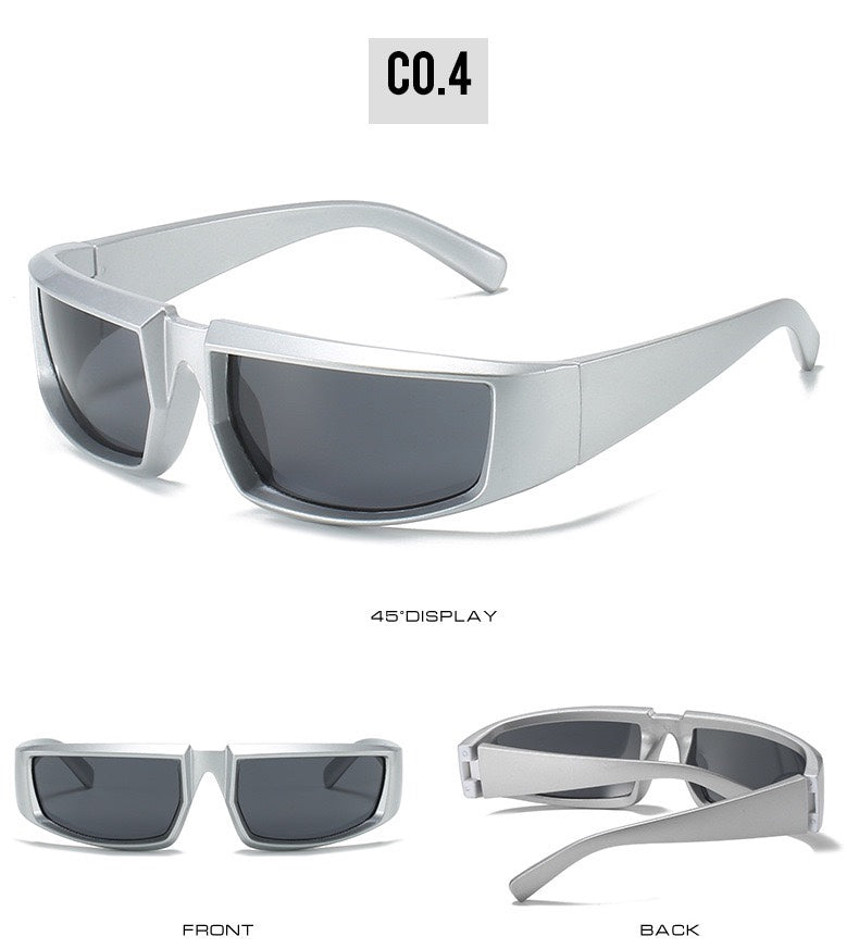 Super Texture Cool Sunglasses Futuristic Technology Punk Pi-Mart