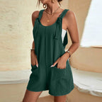Women's Casual Fashion Solid Color Camisole Jumpsuit Pi-Mart