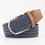 Women's Canvas Belt Student Pants Casual Stretch Braided Needle Buckle Pi-Mart