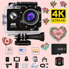 4K WIFI Action Camera: Unleash Your Visual Creativity with 170° Ultra-Wide Angle, Crisp 2" Display, And Ample 32GB Memory. Paired with A Remote Control Accessory Kit for Ultimate Convenience. Father's Day Gift, Capture And S Lootquake LLC