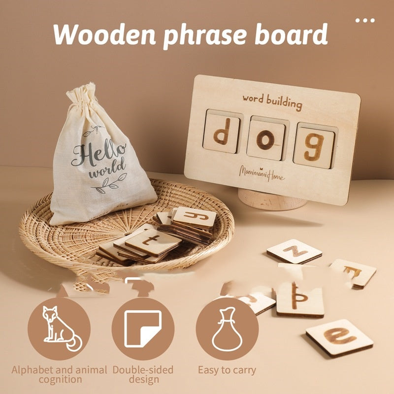 Montessori Early Education Wooden English Word Board Pi-Mart