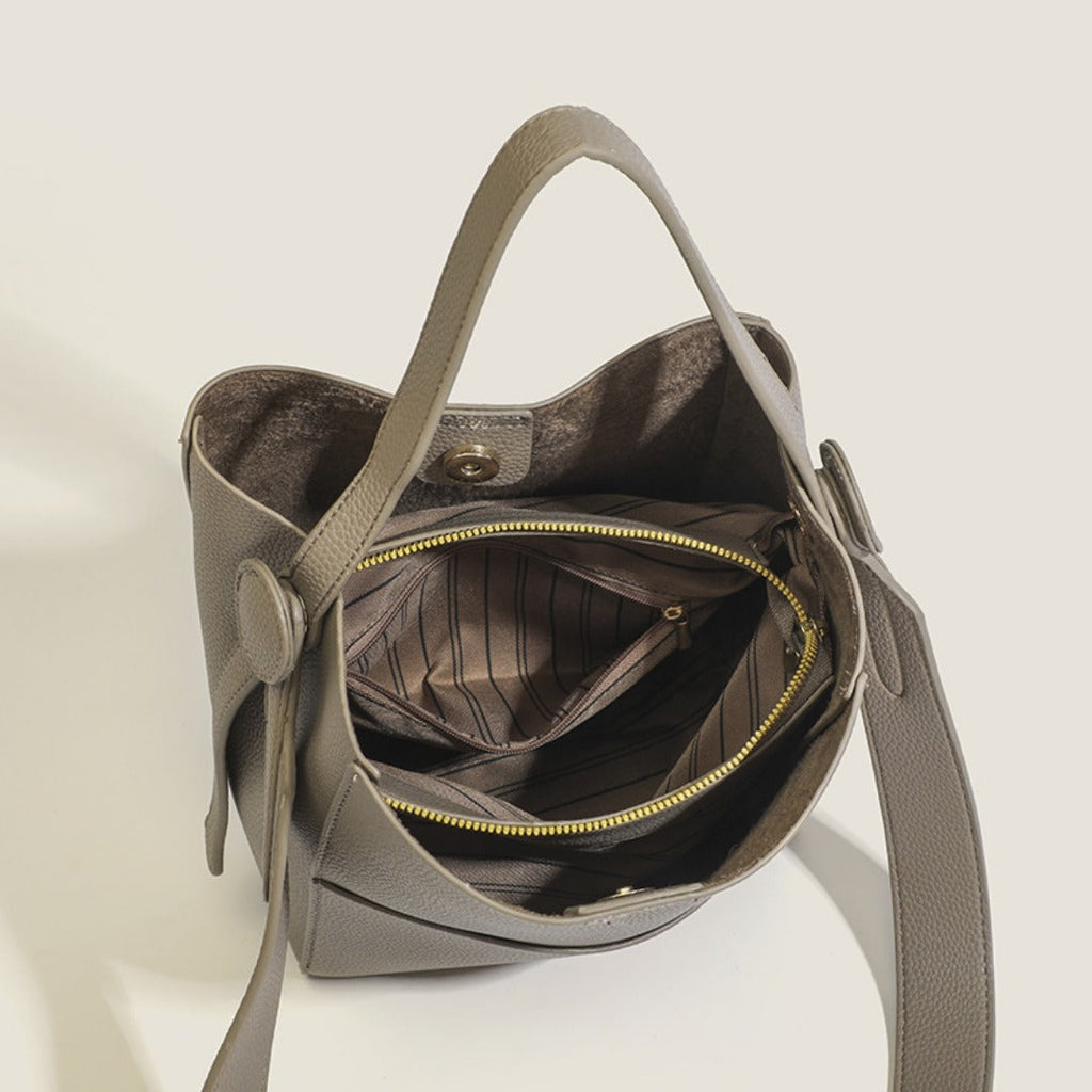 Early Autumn Women's Bag, Textured Crossbody Bucket Bag, Large Capacity Handheld Shoulder Bag - SJB-DIAMOND ELITES