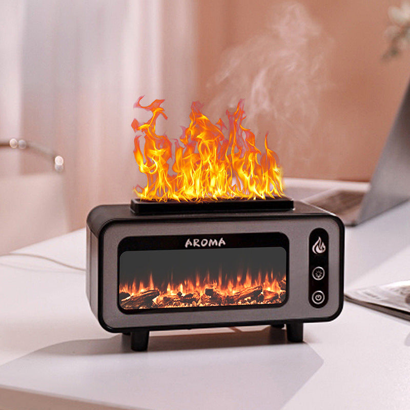Retro Fireplace Aroma Diffuser Simulation Flame Creative Desktop Humidifier Pi-Mart