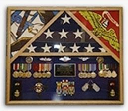Flag Connections 3 Flags Military Shadow Box, flag case for 3 flags The Military Gift Store