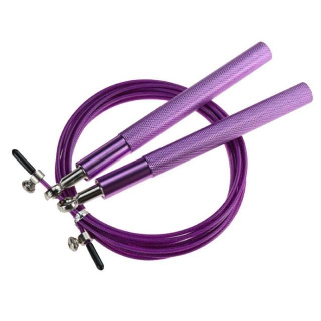 3m High Speed Aerobic Steel Wire Skipping Rope Aluminum Handle Steel Wire Jump Rope Ball Bearing Skipping Rope With Aluminium Alloy Handle And Ball Bearing Tangle-Free Exercise Rope For Fat Burning Exercises Training Fitness Stevvex