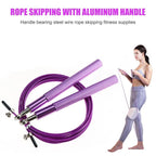 3m High Speed Aerobic Steel Wire Skipping Rope Aluminum Handle Steel Wire Jump Rope Ball Bearing Skipping Rope With Aluminium Alloy Handle And Ball Bearing Tangle-Free Exercise Rope For Fat Burning Exercises Training Fitness Stevvex