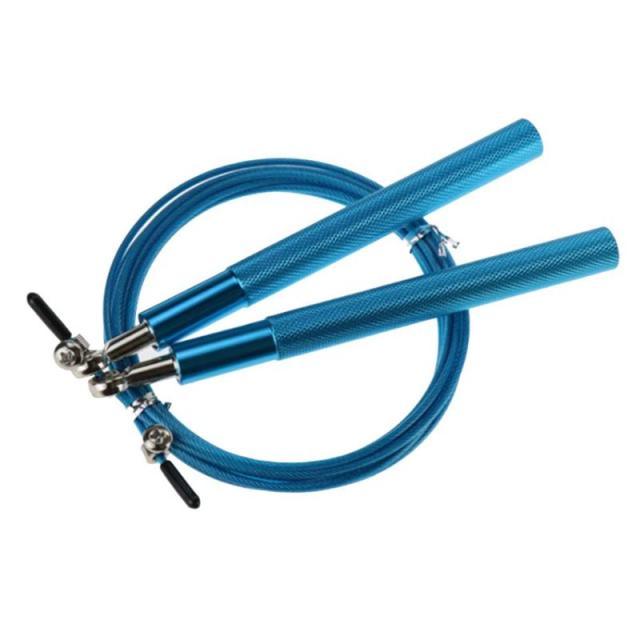 3m High Speed Aerobic Steel Wire Skipping Rope Aluminum Handle Steel Wire Jump Rope Ball Bearing Skipping Rope With Aluminium Alloy Handle And Ball Bearing Tangle-Free Exercise Rope For Fat Burning Exercises Training Fitness Stevvex