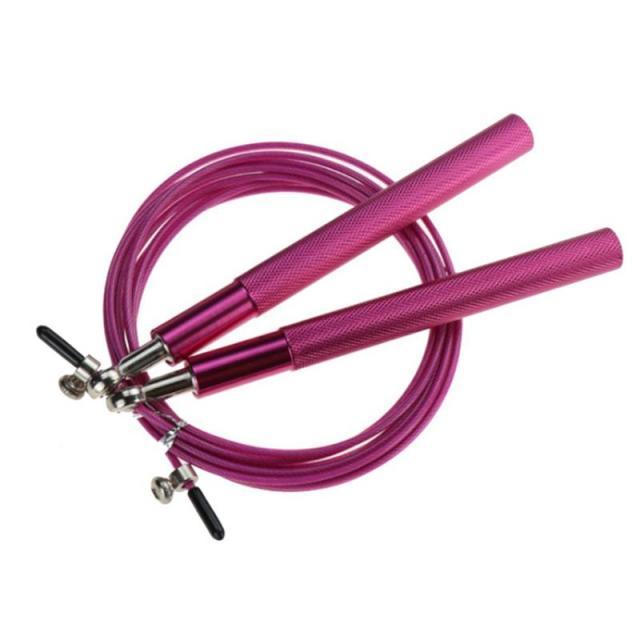 3m High Speed Aerobic Steel Wire Skipping Rope Aluminum Handle Steel Wire Jump Rope Ball Bearing Skipping Rope With Aluminium Alloy Handle And Ball Bearing Tangle-Free Exercise Rope For Fat Burning Exercises Training Fitness Stevvex