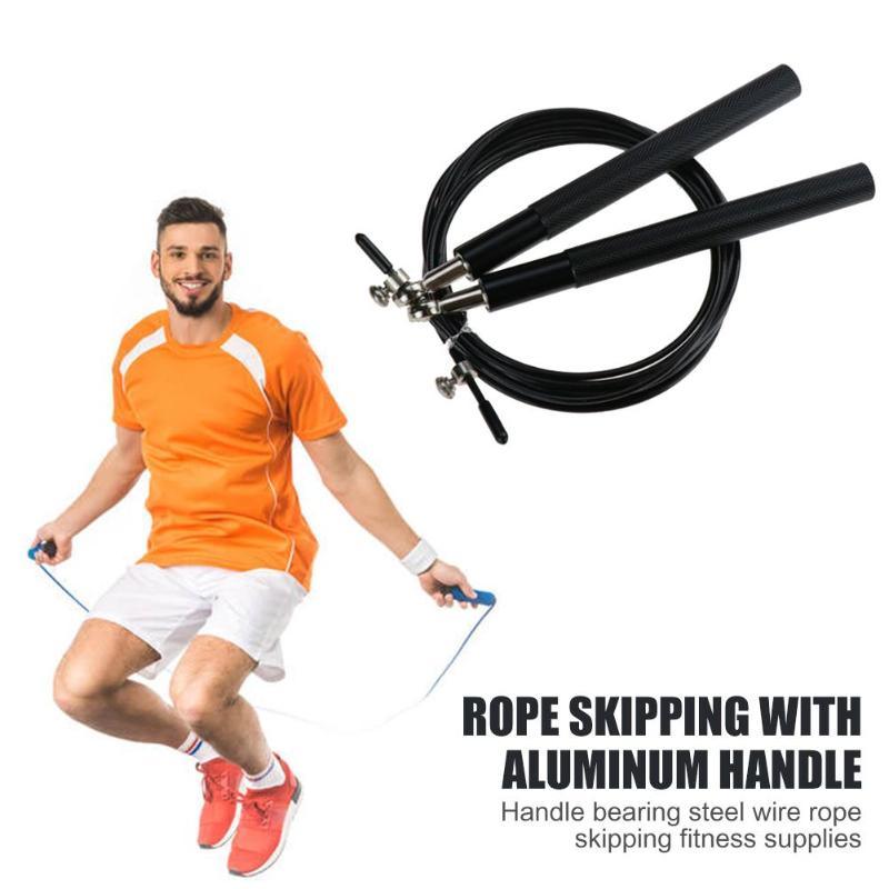 3m High Speed Aerobic Steel Wire Skipping Rope Aluminum Handle Steel Wire Jump Rope Ball Bearing Skipping Rope With Aluminium Alloy Handle And Ball Bearing Tangle-Free Exercise Rope For Fat Burning Exercises Training Fitness Stevvex