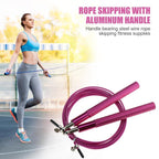 3m High Speed Aerobic Steel Wire Skipping Rope Aluminum Handle Steel Wire Jump Rope Ball Bearing Skipping Rope With Aluminium Alloy Handle And Ball Bearing Tangle-Free Exercise Rope For Fat Burning Exercises Training Fitness Stevvex
