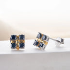 3mm Black Moissanite Stud Earrings 925 Sterling Silver Certified Gift BandsCo Straps