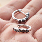 3mm Black Moissanite Stud Earrings 925 Sterling Silver Certified Gift BandsCo Straps