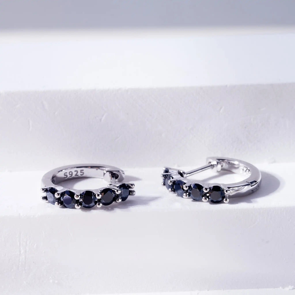 3mm Black Moissanite Stud Earrings 925 Sterling Silver Certified Gift BandsCo Straps