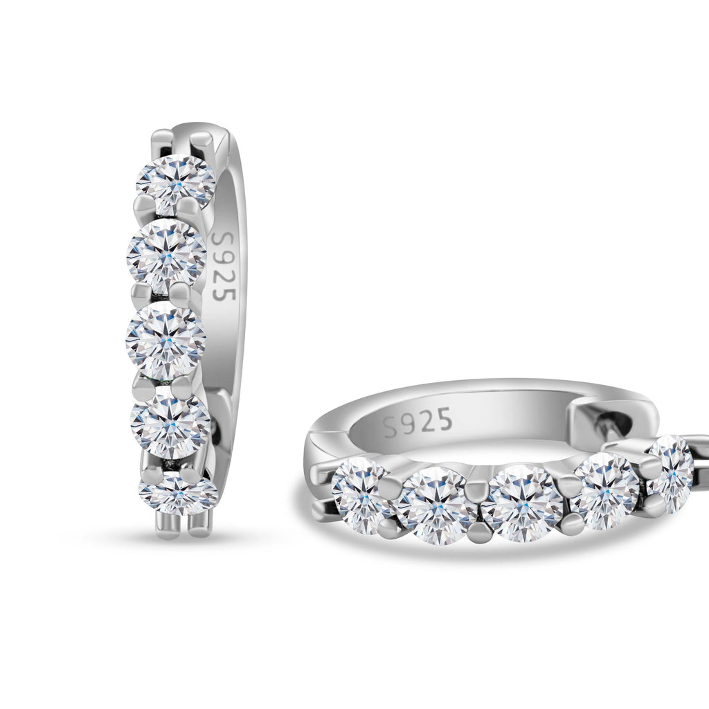 3mm Moissanite 10-Stone Stud Earrings 925 Sterling Silver For Women BandsCo Straps
