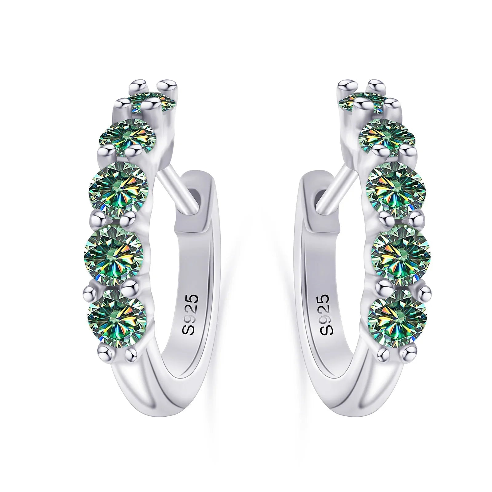 3mm Moissanite 10-Stone Stud Earrings 925 Sterling Silver For Women BandsCo Straps