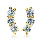 3mm Moissanite Diamond Stud Earrings 925 Sterling Silver 18K White Gold Plated BandsCo Straps