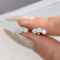 3mm Moissanite Diamond Stud Earrings 925 Sterling Silver 18K White Gold Plated BandsCo Straps