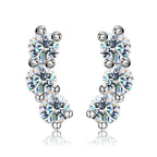 3mm Moissanite Diamond Stud Earrings 925 Sterling Silver 18K White Gold Plated BandsCo Straps