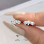 3mm Moissanite Diamond Stud Earrings 925 Sterling Silver 18K White Gold Plated BandsCo Straps