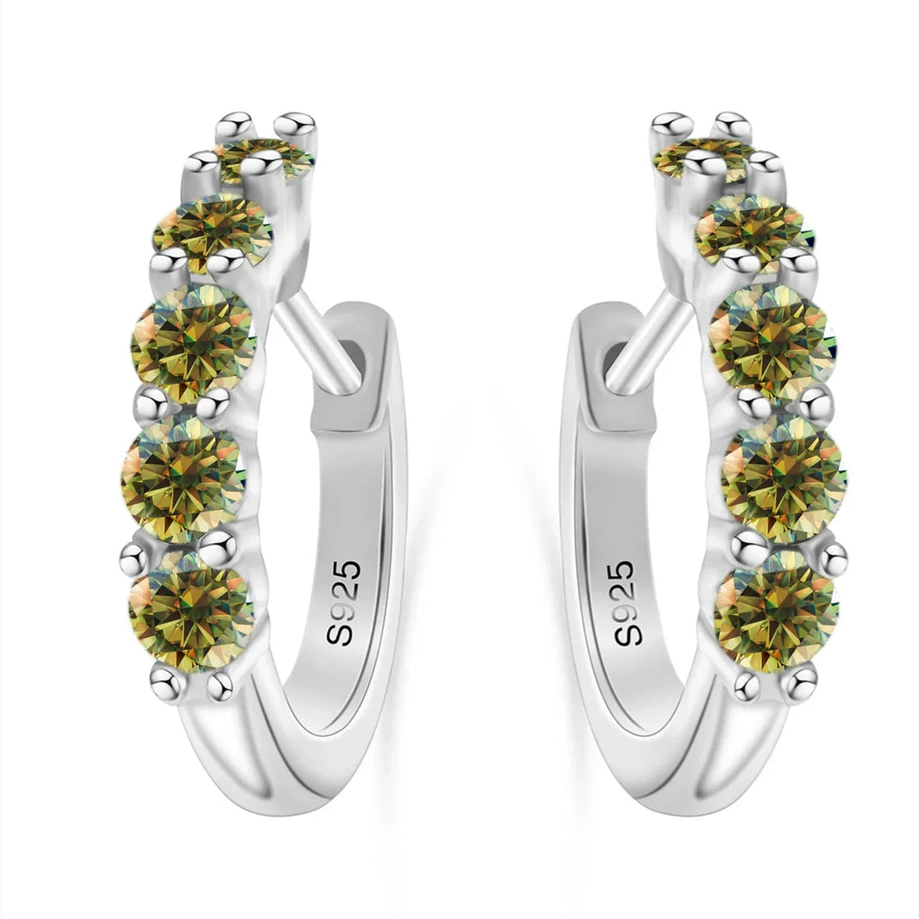 1ct D Color 3mm Moissanite Hoop Charm Earrings 925 Sterling Silver Women BandsCo Straps