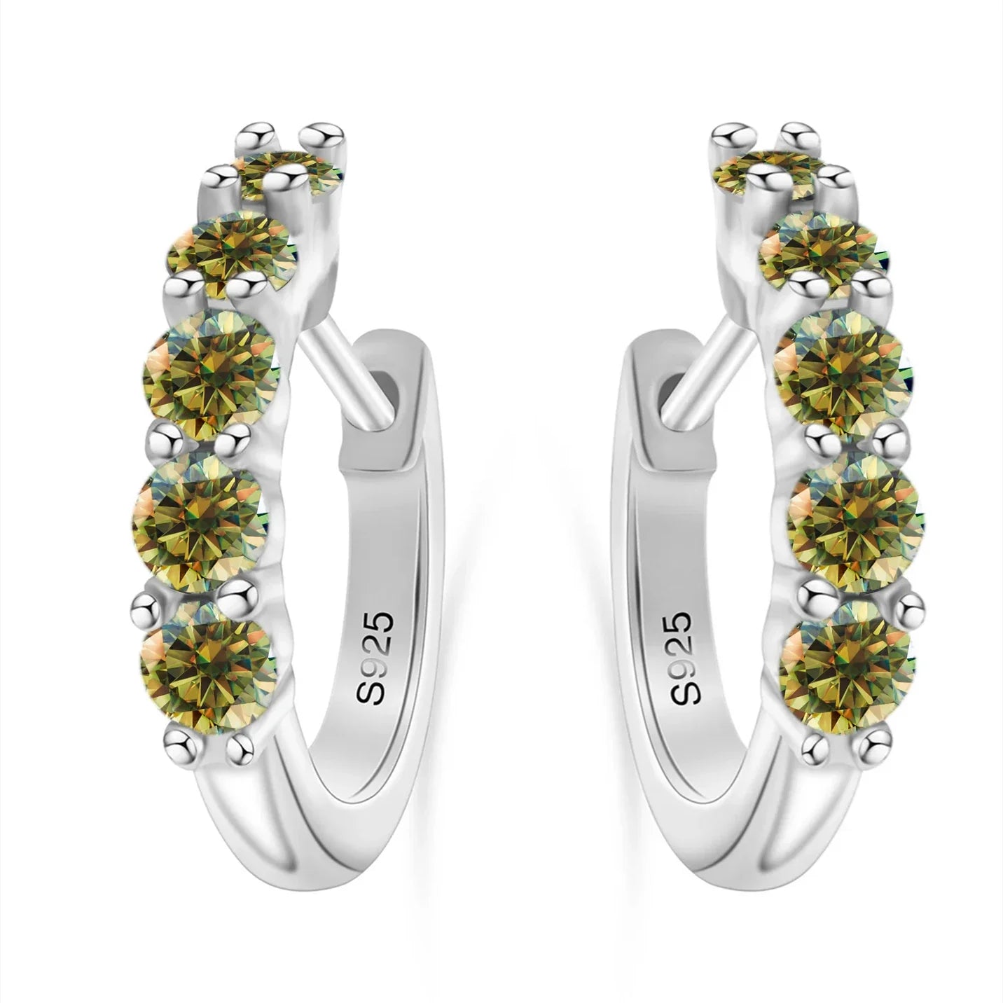 1ct D Color 3mm Moissanite Hoop Charm Earrings 925 Sterling Silver Women BandsCo Straps