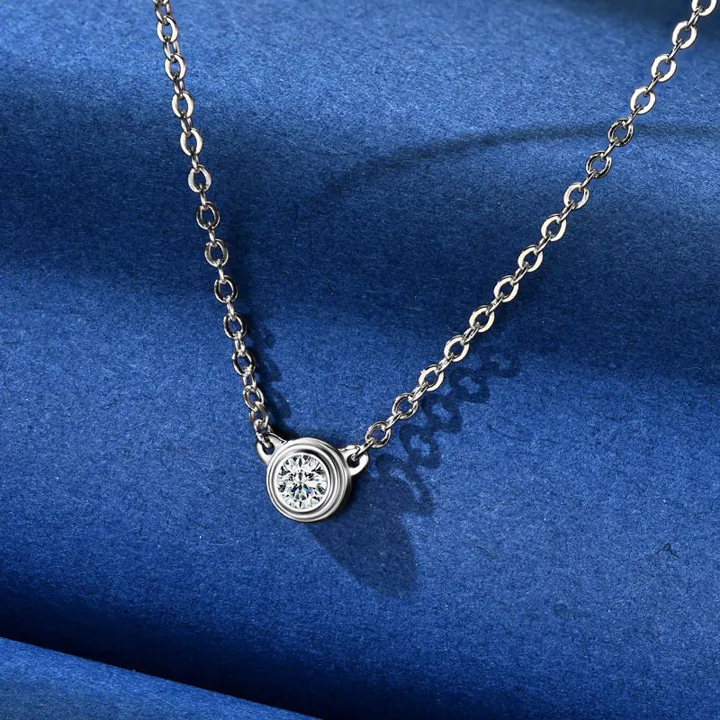 3mm Moissanite Jewelry Set 925 Sterling Silver Necklace Bracelet Stud Earrings BandsCo Straps