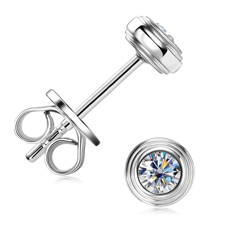 3mm Moissanite Jewelry Set 925 Sterling Silver Necklace Bracelet Stud Earrings BandsCo Straps