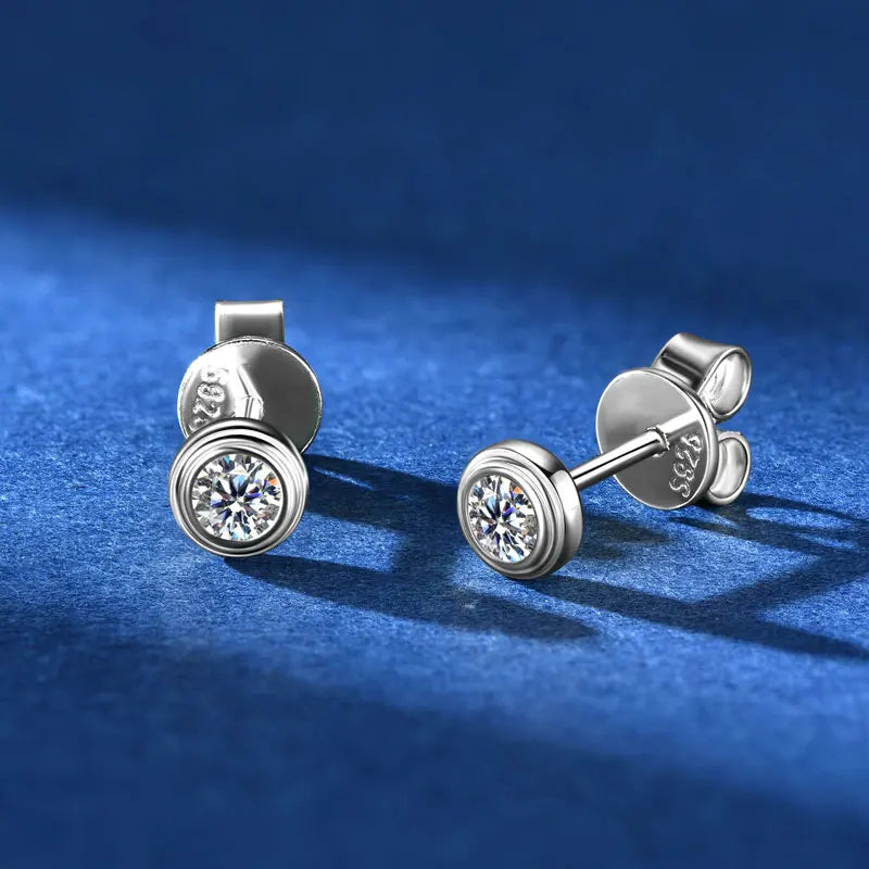 3mm Moissanite Jewelry Set 925 Sterling Silver Necklace Bracelet Stud Earrings BandsCo Straps