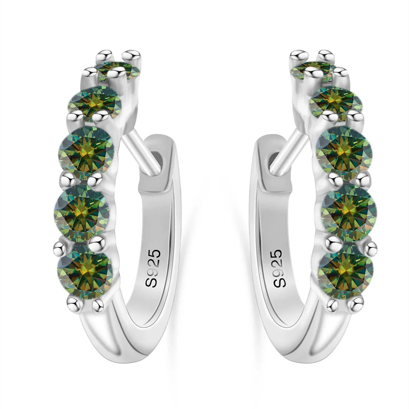 1ct D Color 3mm Moissanite Hoop Charm Earrings 925 Sterling Silver Women BandsCo Straps