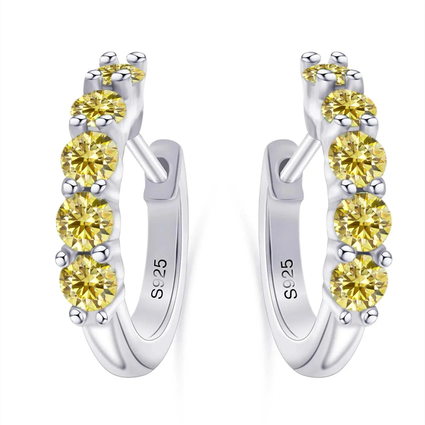 1ct D Color 3mm Moissanite Hoop Charm Earrings 925 Sterling Silver Women BandsCo Straps