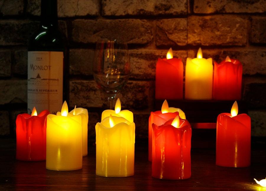 3pcs Led Flameless Candle Flameless Candles Led Candles Battery Operated Candles Plastic Simulated flame LED Birthday Candle Lights Christmas Wedding Party Home Decoration Stevvex