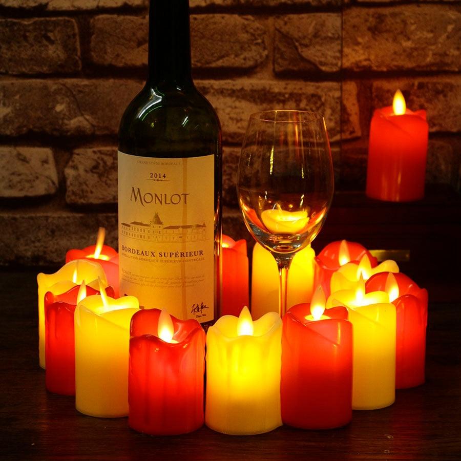 3pcs Led Flameless Candle Flameless Candles Led Candles Battery Operated Candles Plastic Simulated flame LED Birthday Candle Lights Christmas Wedding Party Home Decoration Stevvex