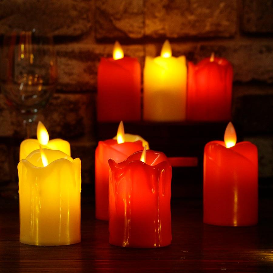 3pcs Led Flameless Candle Flameless Candles Led Candles Battery Operated Candles Plastic Simulated flame LED Birthday Candle Lights Christmas Wedding Party Home Decoration Stevvex