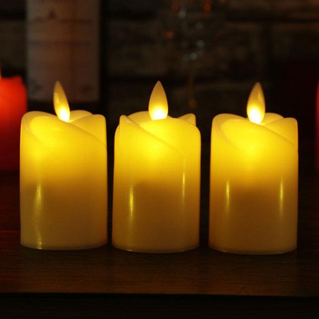 3pcs Led Flameless Candle Flameless Candles Led Candles Battery Operated Candles Plastic Simulated flame LED Birthday Candle Lights Christmas Wedding Party Home Decoration Stevvex