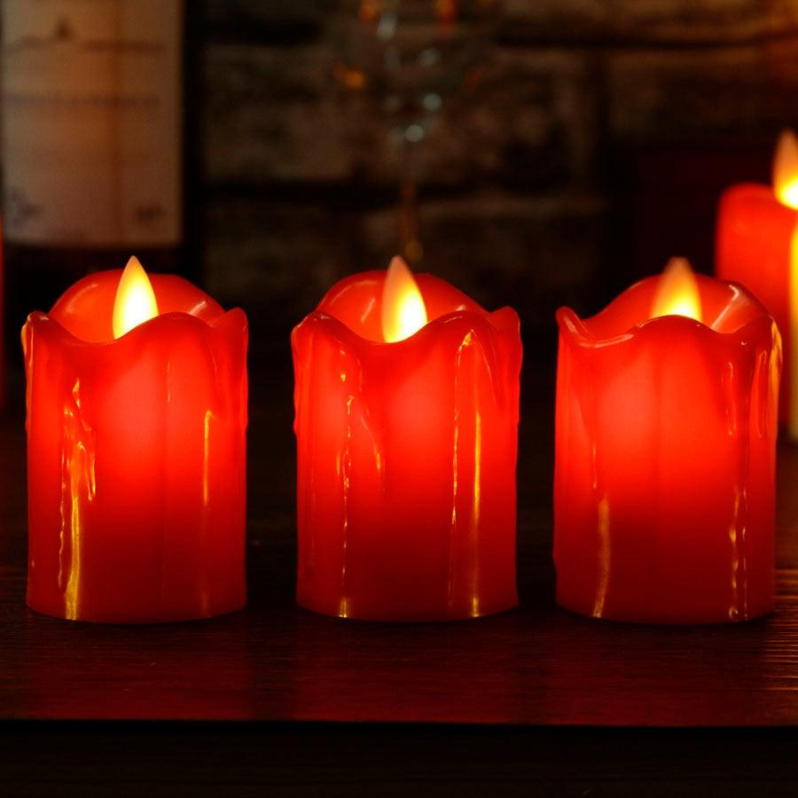 3pcs Led Flameless Candle Flameless Candles Led Candles Battery Operated Candles Plastic Simulated flame LED Birthday Candle Lights Christmas Wedding Party Home Decoration Stevvex