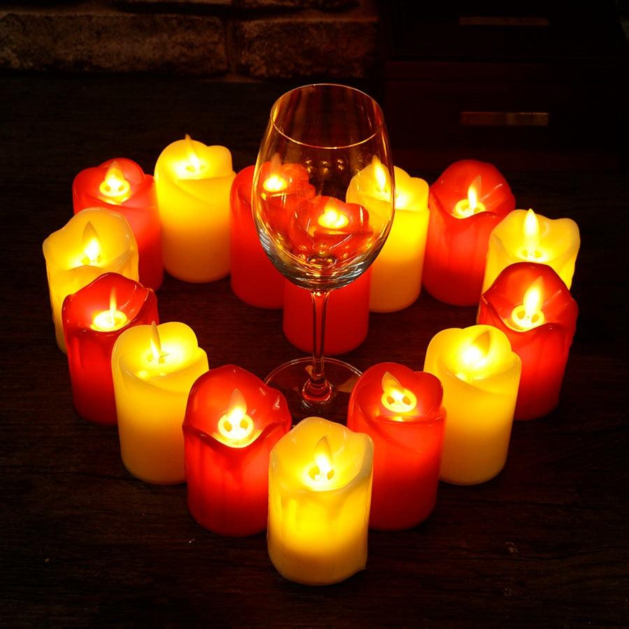 3pcs Led Flameless Candle Flameless Candles Led Candles Battery Operated Candles Plastic Simulated flame LED Birthday Candle Lights Christmas Wedding Party Home Decoration Stevvex