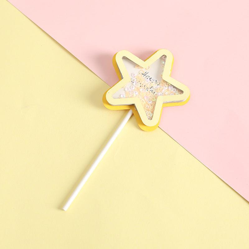 3PCS Love Happy Birthday Cake Toppers Star Cupcake Toppers Cake Decorations Glitter Star Cupcake Picks White Cloud Toothpicks for Baby Shower Stars Cupcake Topper Flags For Wedding Kids Birthday Party Supplies Cake Decoration Stevvex