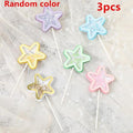 3PCS Love Happy Birthday Cake Toppers Star Cupcake Toppers Cake Decorations Glitter Star Cupcake Picks White Cloud Toothpicks for Baby Shower Stars Cupcake Topper Flags For Wedding Kids Birthday Party Supplies Cake Decoration Stevvex