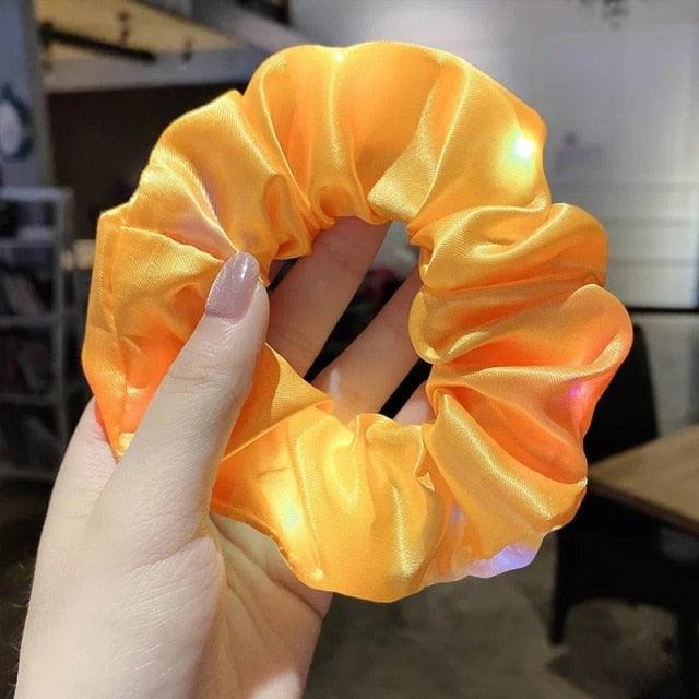 3Pcs New Arrival Girls LED Luminous Scrunchies Hairband Ponytail Holder Headwear Elastic Hair Bands Solid Color Hair Accessories Ponytail Holder Accessories for Women And Girls