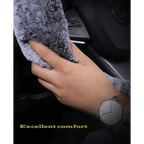 3Pcs Set Winter Fashion Wool Fur Soft Furry Car Steering Wheel Covers 16 Colors Winter Universal Hand Brake Gear Cover  Car Accessories