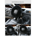 3Pcs Set Winter Fashion Wool Fur Soft Furry Car Steering Wheel Covers 16 Colors Winter Universal Hand Brake Gear Cover  Car Accessories