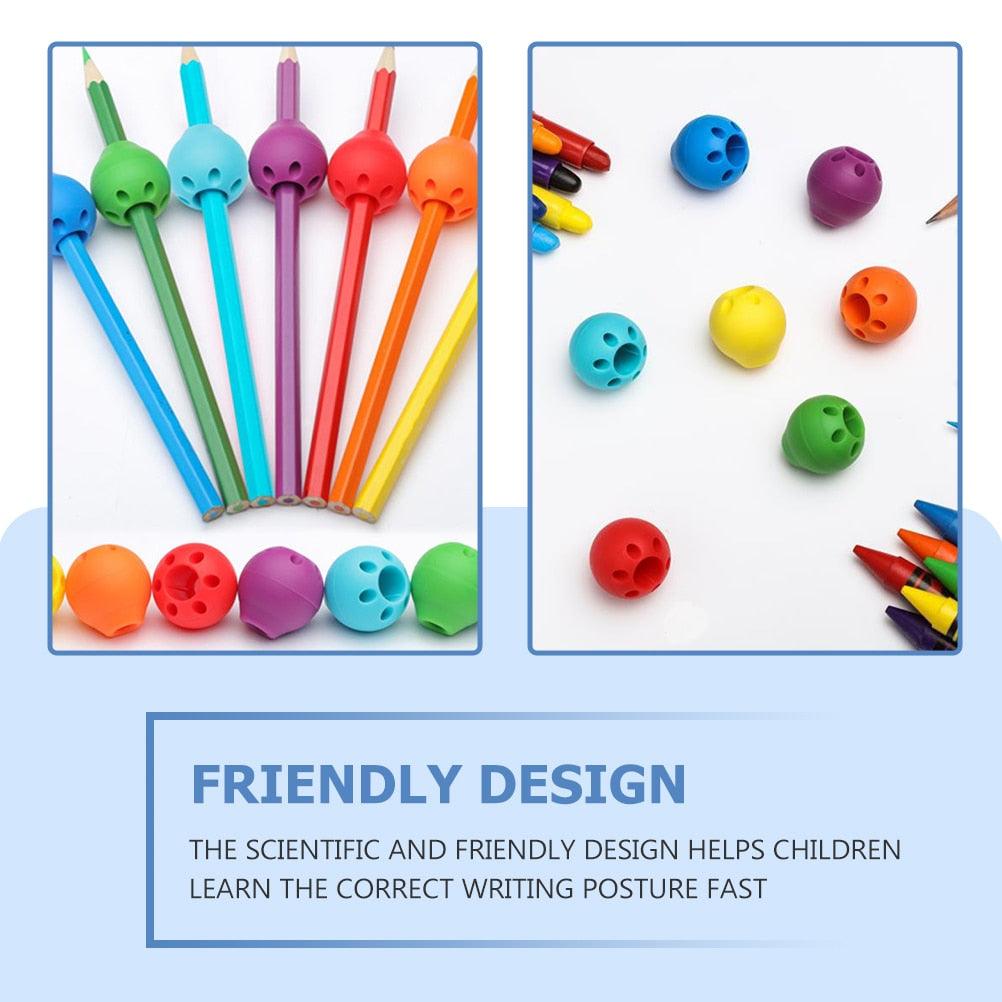 3Pcs Silicone Writing Aid Grip Pencil Aids Children for Child Pencil Pen School Pencil Grips for Kids Adults Silicone Pencil Grips Round Handwriting Aid Tools for Handwriting Drawing Stevvex